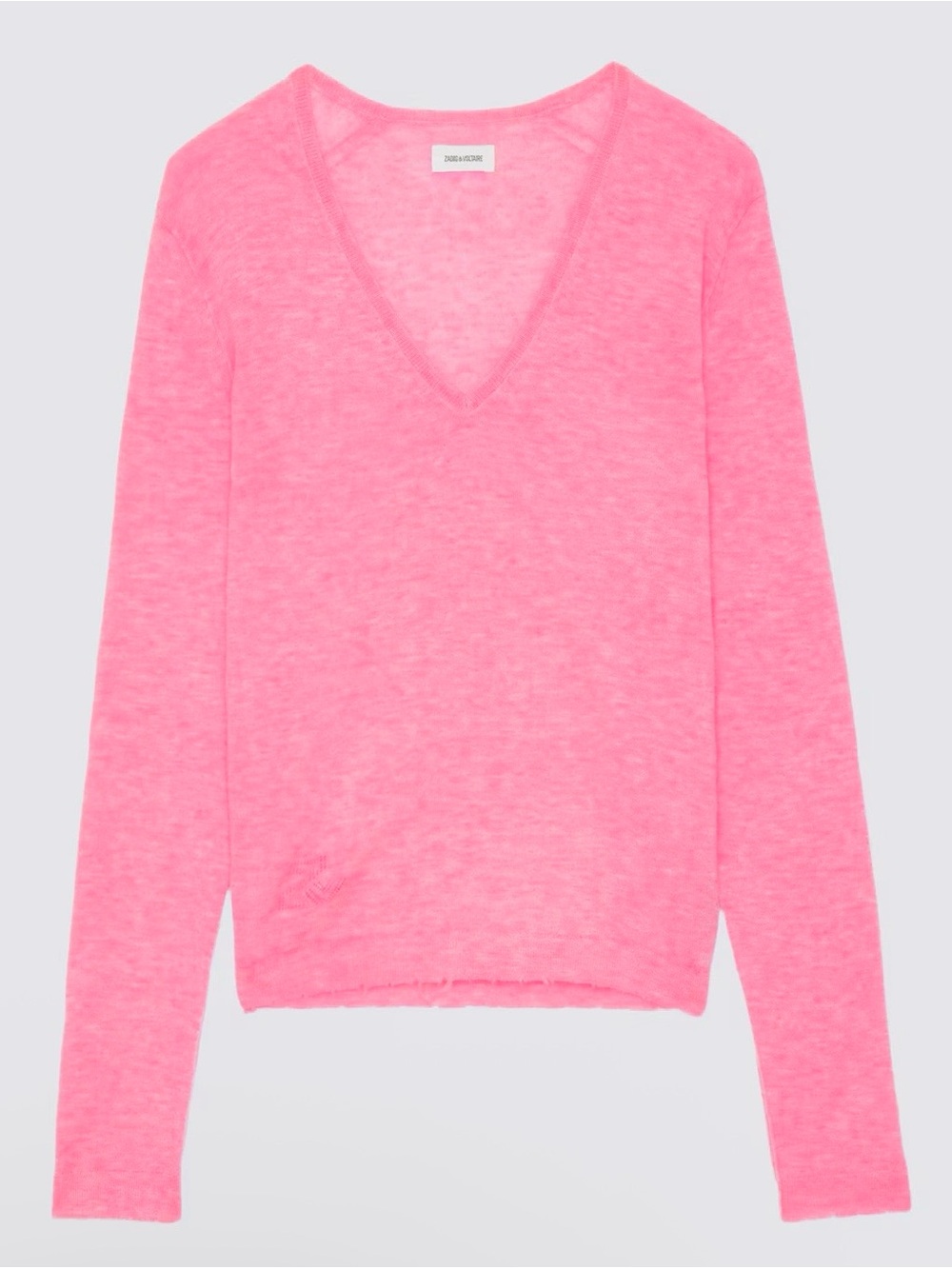 Zadig & Voltaire  Pink V-Neck Cashmere Sweater